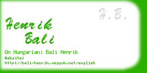 henrik bali business card